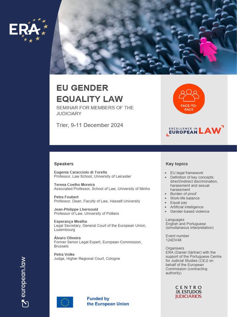 EU Gender Equality Law Seminar 2024 | PDF | European Union | Discrimination
