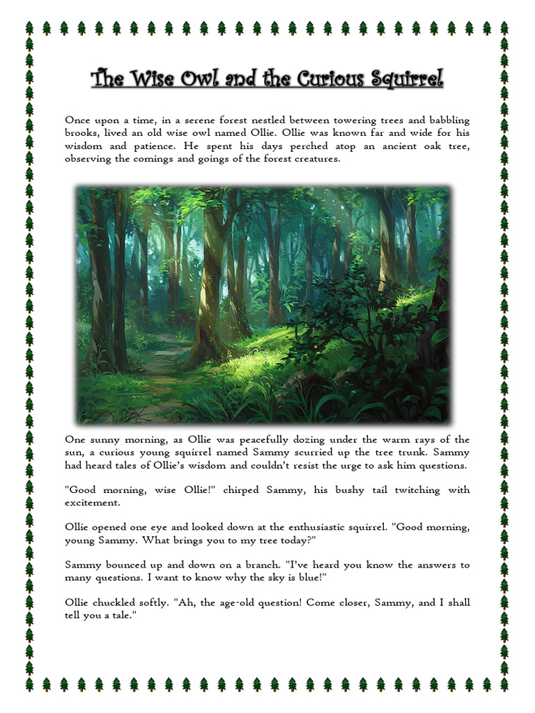The Wise Owl and The Curious Squirrel | PDF