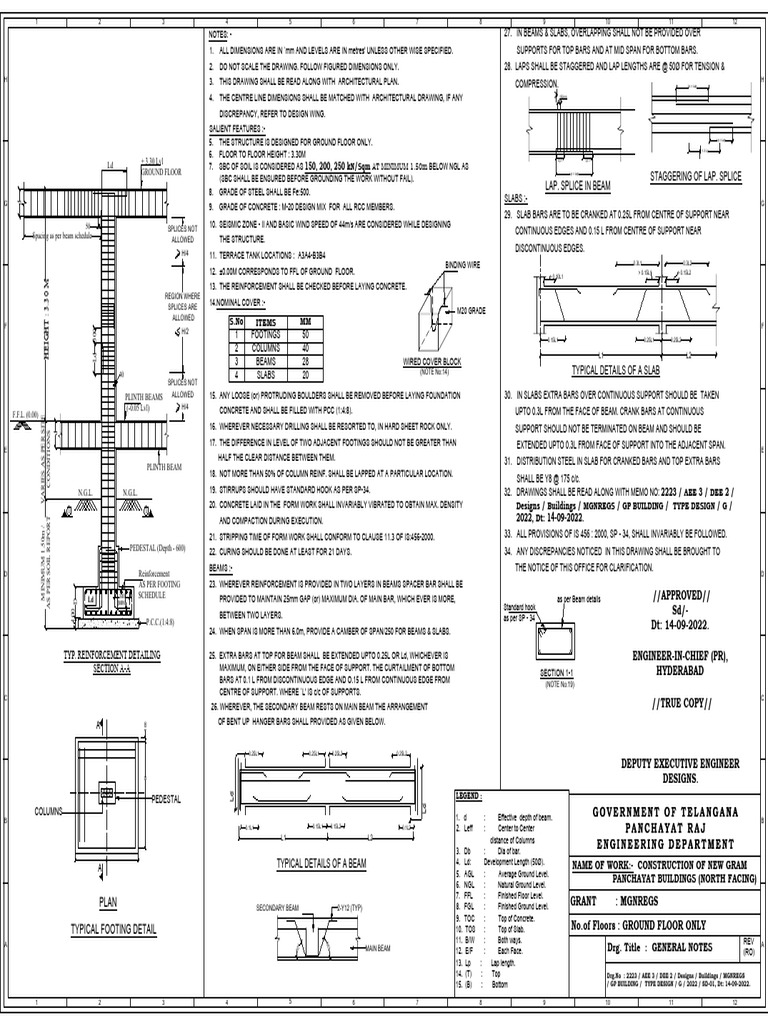 Ground Floor Footing and Beam Details | PDF | Beam (Structure ...