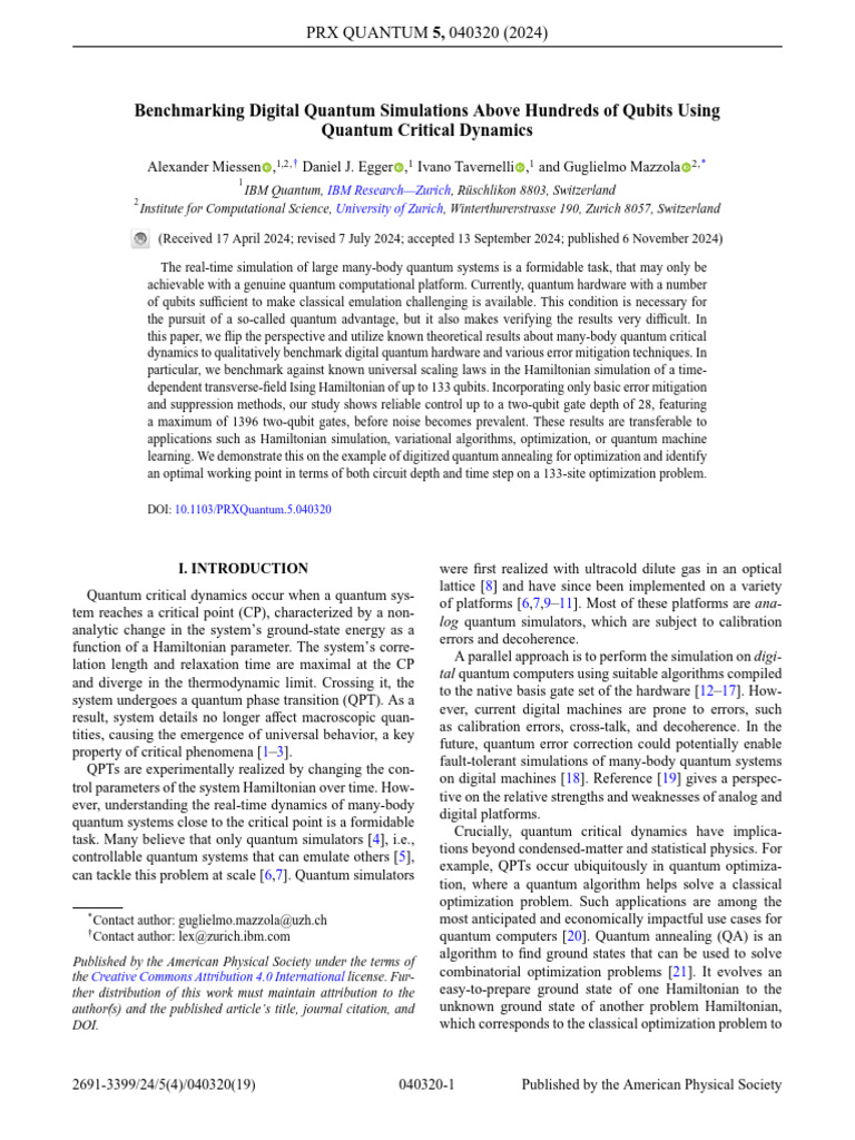 Benchmarking Quantum Simulations with Qubits | PDF | Quantum Computing ...