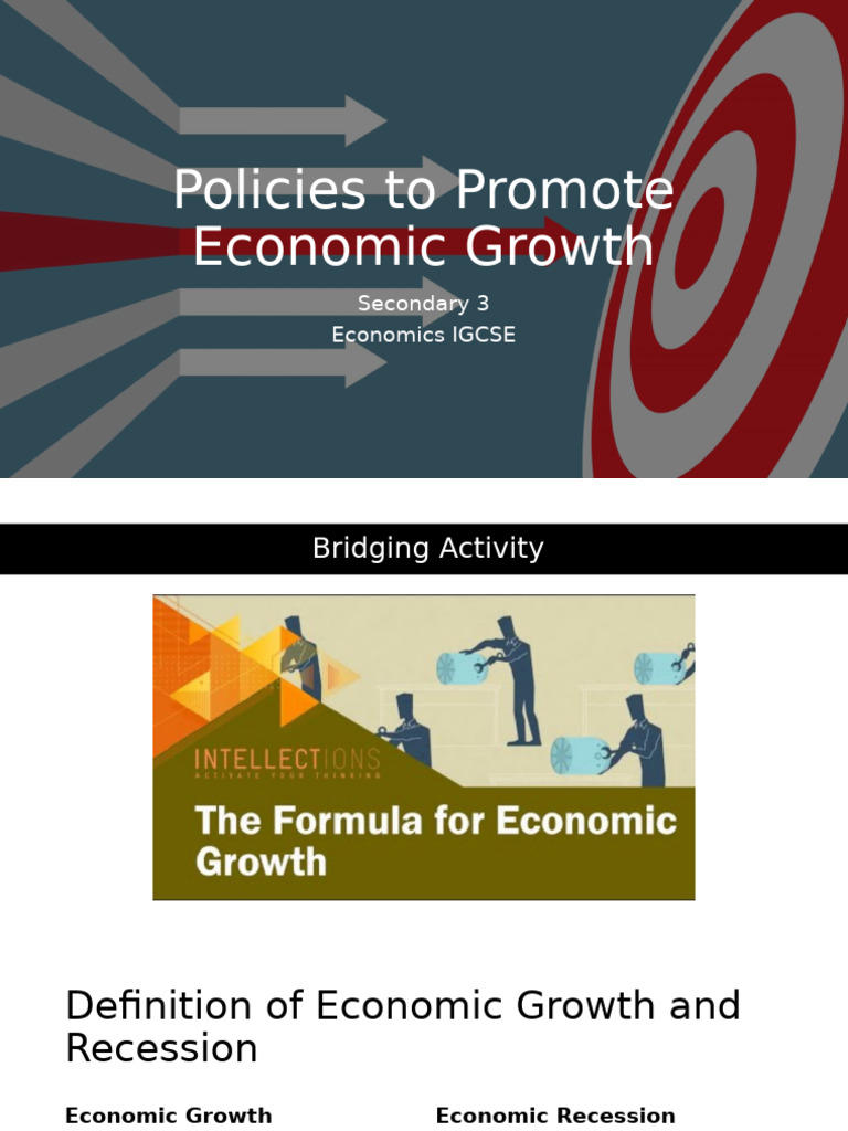 Sec3 - Policies To Promote Economic Growth | PDF | Recession | Economic ...