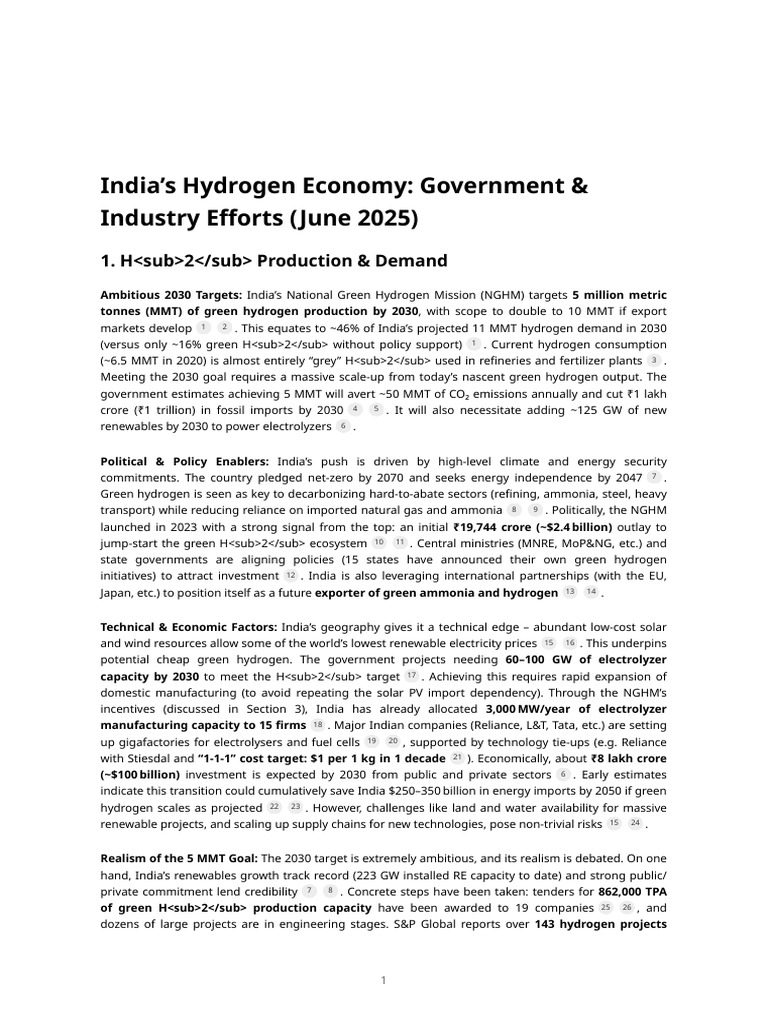 India's Green Hydrogen Strategy 2025 | PDF | Fuel Cell | Renewable Energy