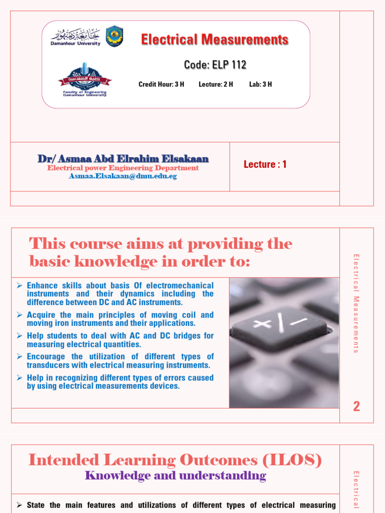 Electrical Measurements Course Overview | PDF | Voltage | Electrical ...
