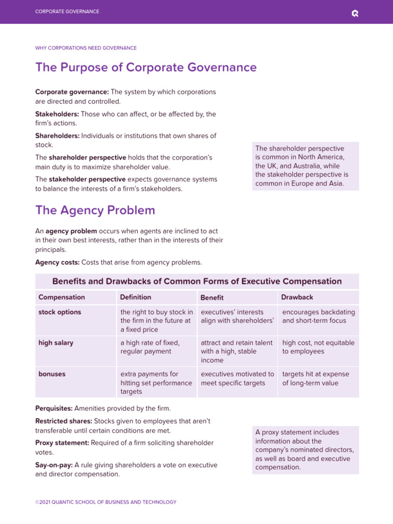 Corporate Governance Essentials Explained | PDF | Stocks | Corporate ...