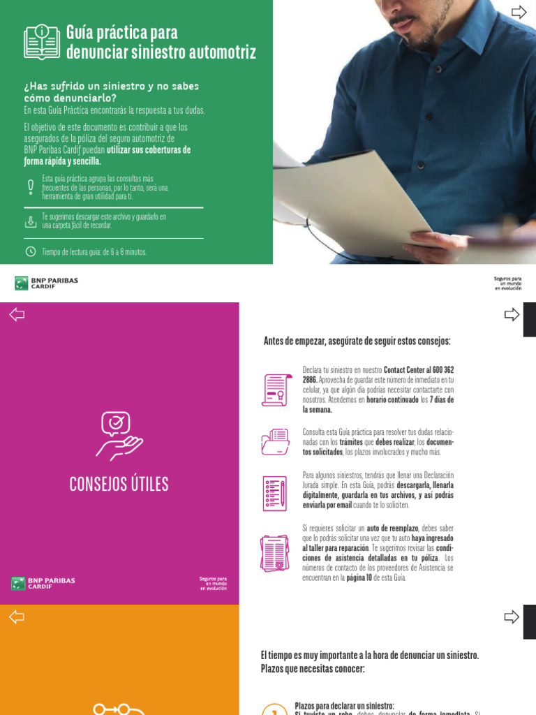 Guía para Denunciar Siniestros Automotrices | PDF | Póliza de seguros ...