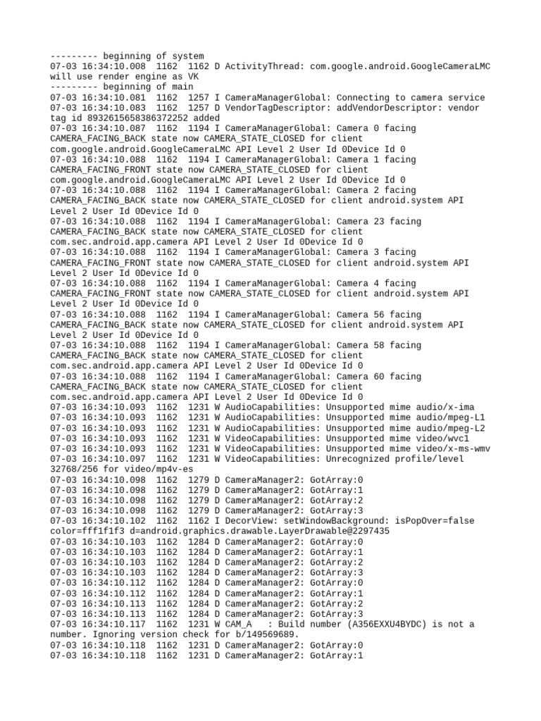Google Camera LMC Log Analysis | PDF | Software | Computer Programming