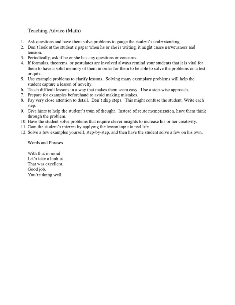 Effective Math Teaching Strategies | PDF