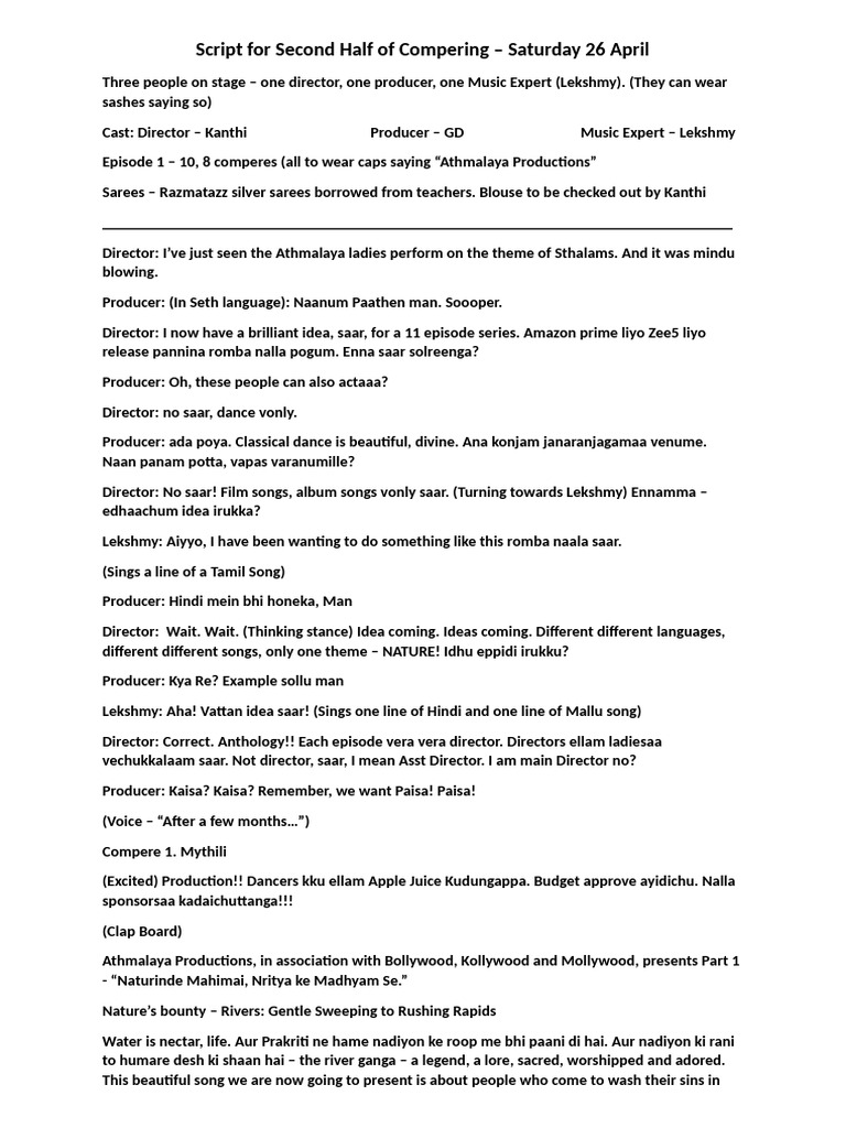 Full Second Half Opening Script As On 31 March | PDF