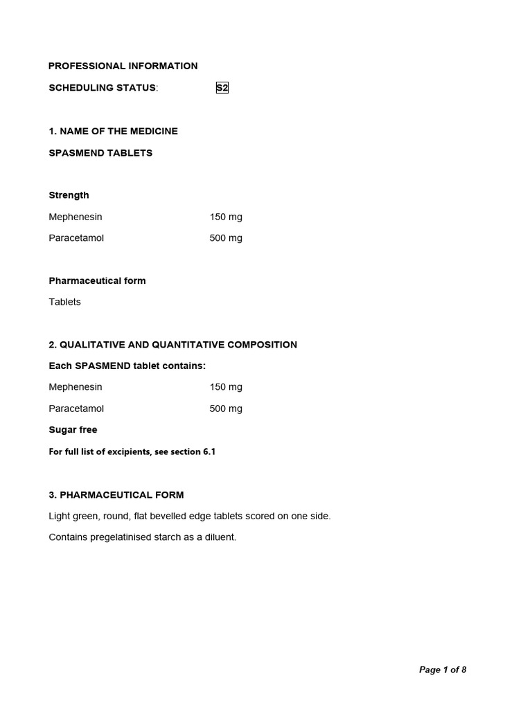 Spasmend Tablets: Uses and Dosage Guide | PDF | Clinical Medicine ...