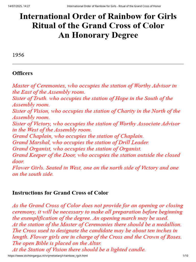Grand Cross of Color Ritual Guide | PDF