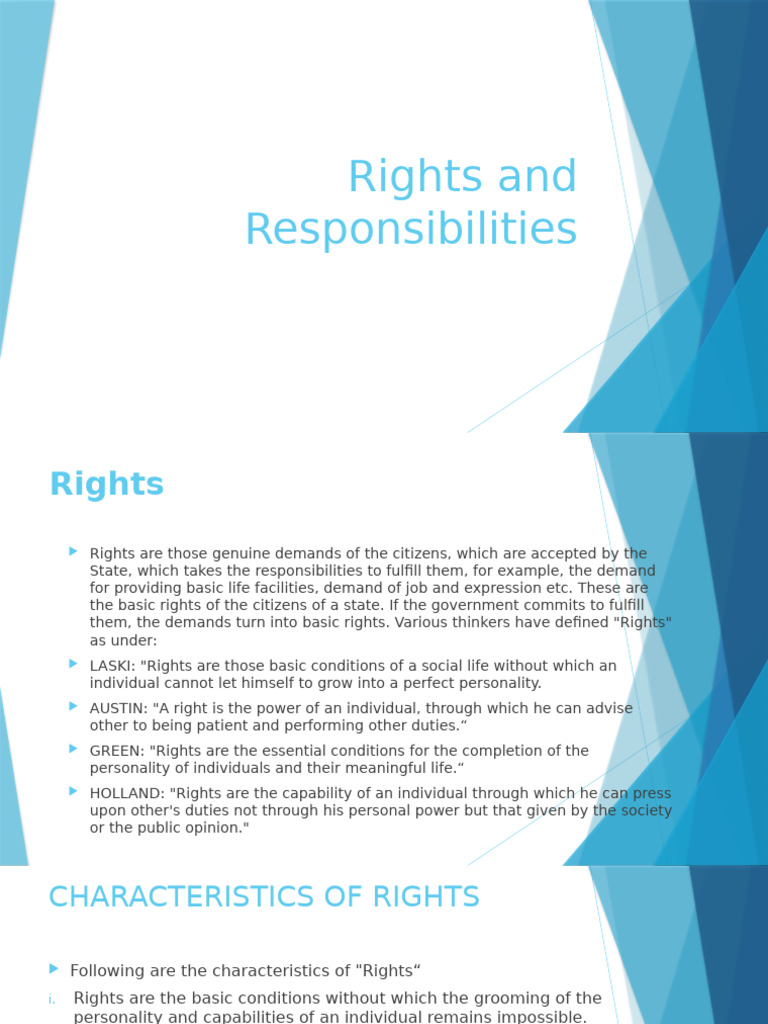 Rights and Responsibilities | PDF | Citizenship | Constitution