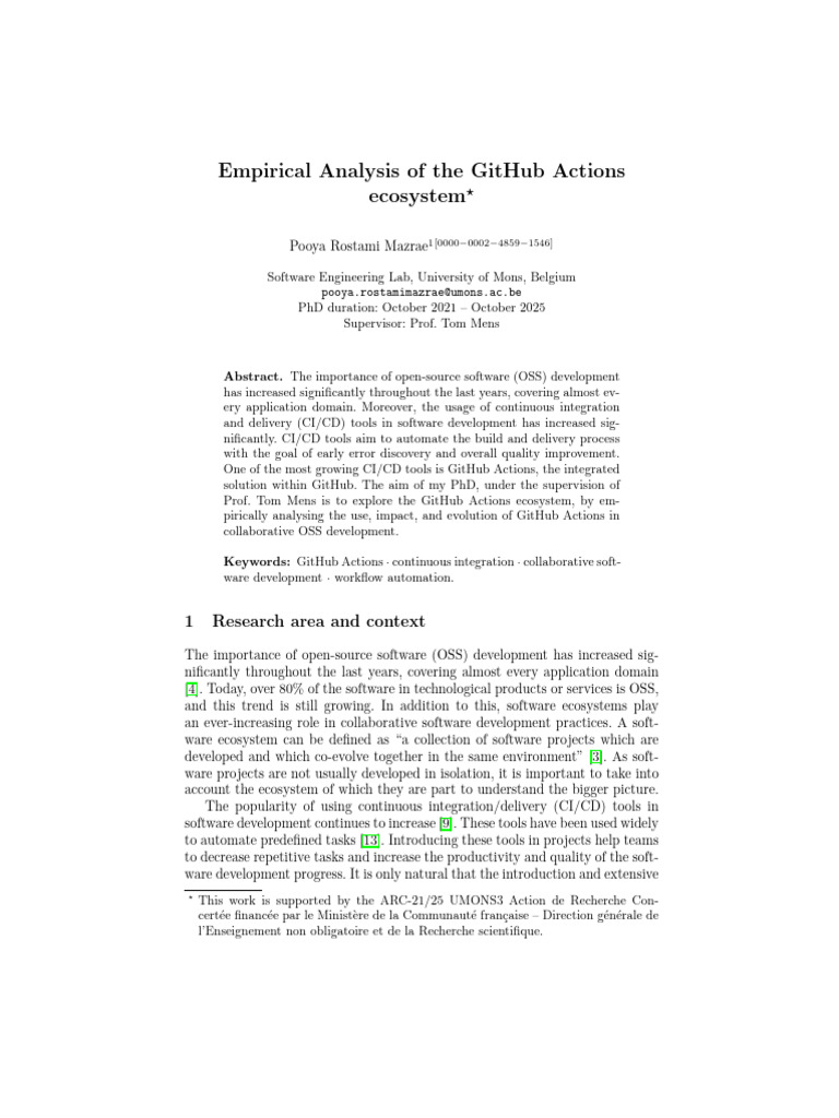 GitHub Actions Ecosystem Analysis | PDF | Software Repository ...