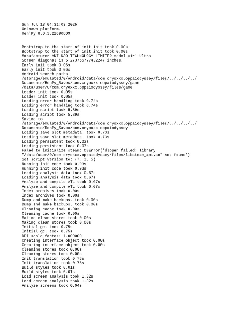Oppai Odyssey Initialization Log | PDF | Computing | Computer Architecture