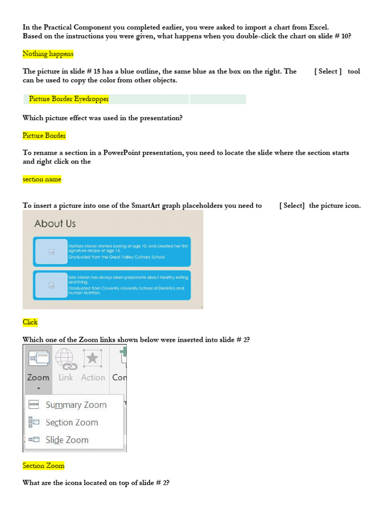 PowerPoint Practical Component Guide | PDF | Microsoft Excel | Computing