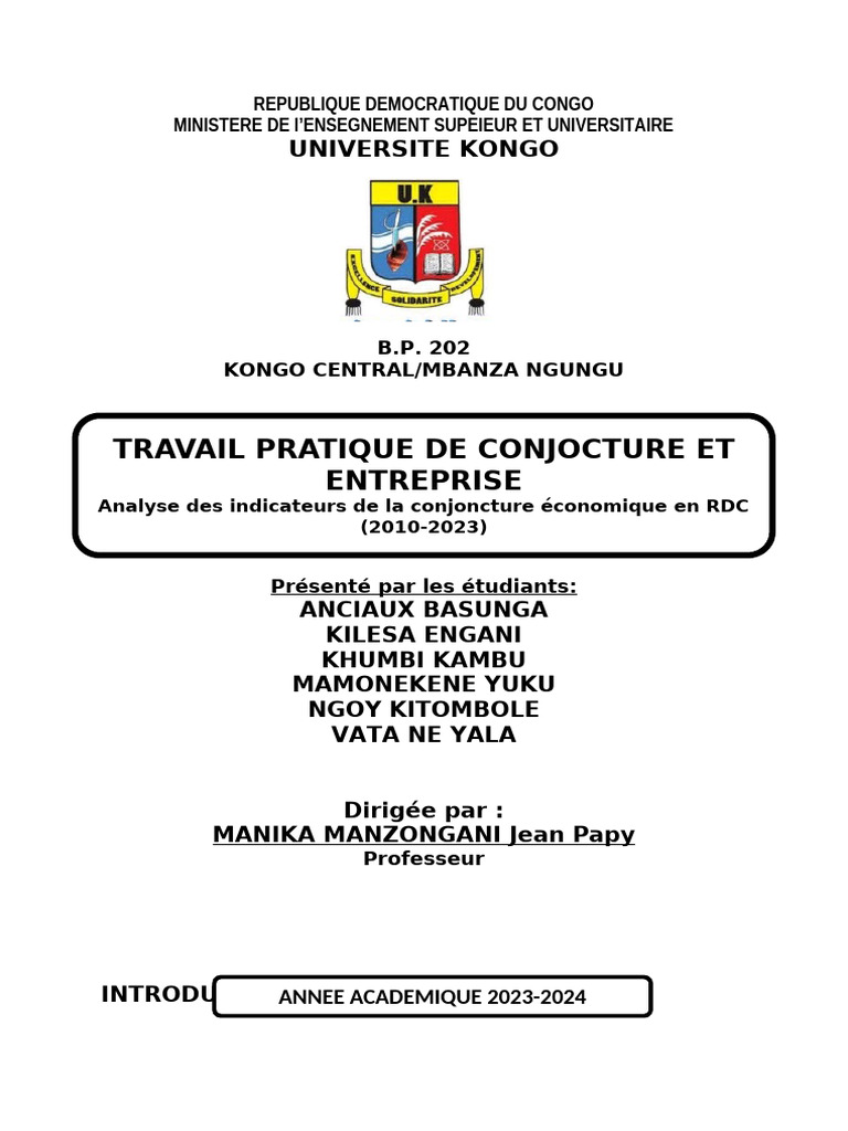 Analyse économique RDC 2010-2023 | PDF | Économie | République ...