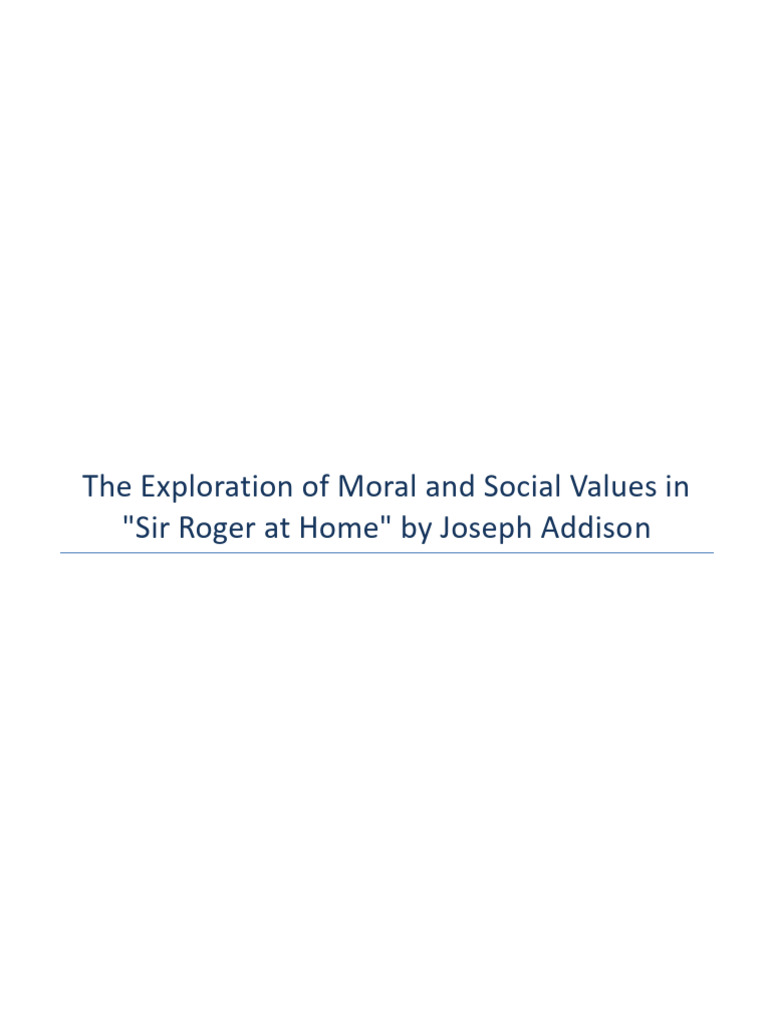 Moral and Social Values in Sir Roger | PDF | Essays | Leadership