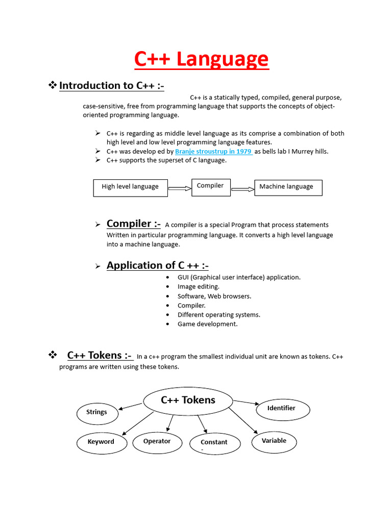 C++ Language Overview and Key Concepts | PDF | Data Type | C++
