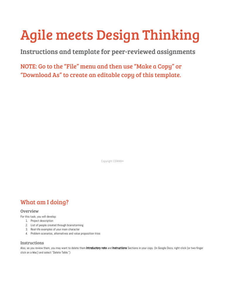 Agile Design Thinking Assignment Guide | PDF