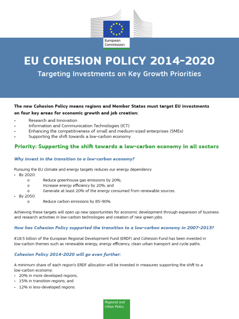 14 - 07 EU COHESION POLICY 2014-2020 Targeting Investments On Key ...
