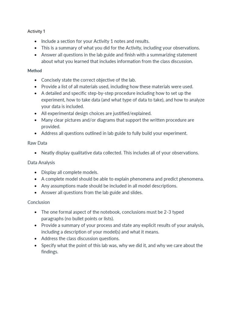 Physics 2 Lab Notebook Guidelines | PDF