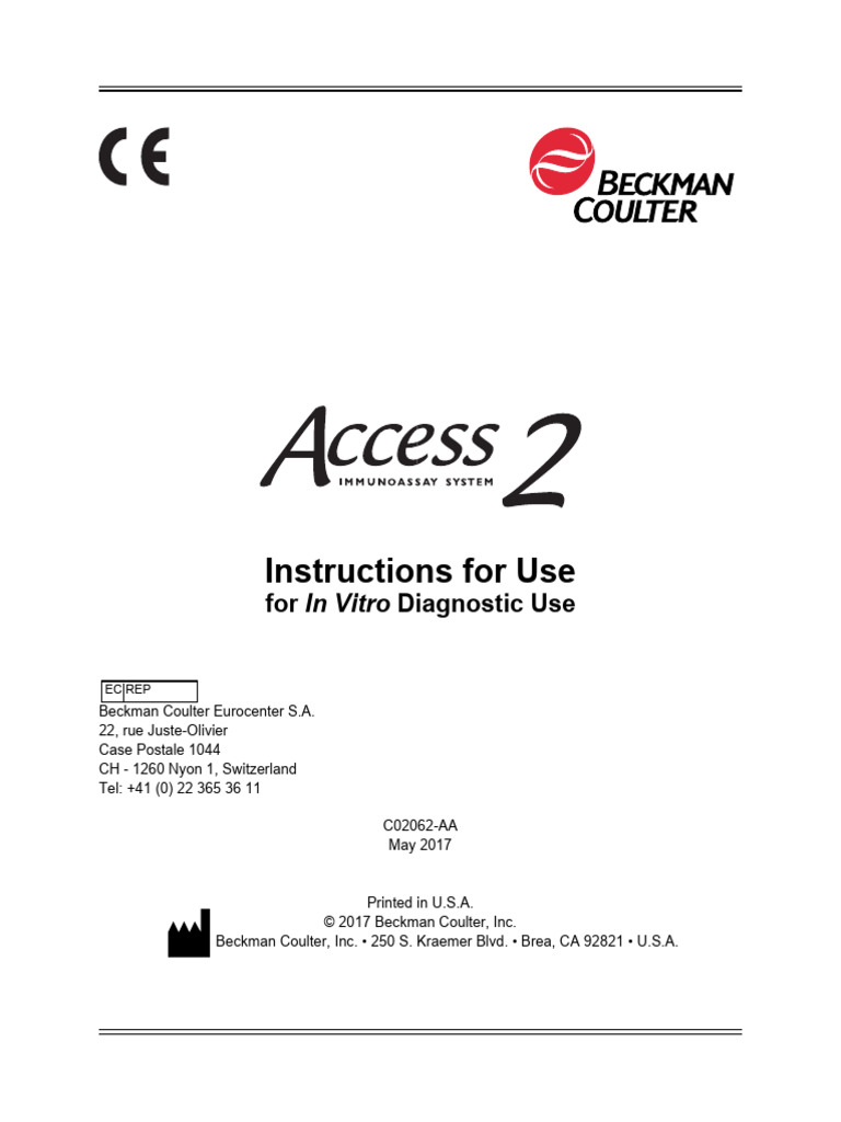 Access 2 Instructions for Use Manual | PDF | Electromagnetic ...