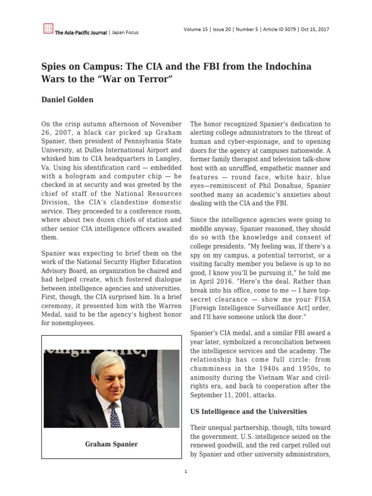 CIA and FBI's Influence on Universities | PDF | Central Intelligence ...