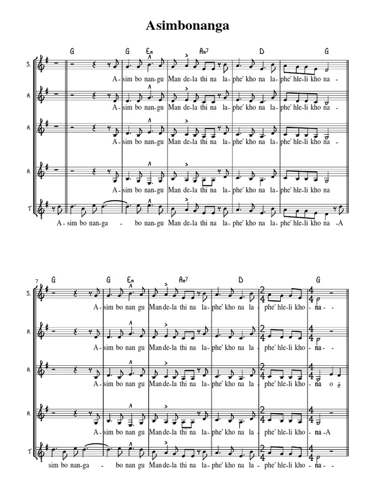 Asimbonanga - Partition Complète | PDF
