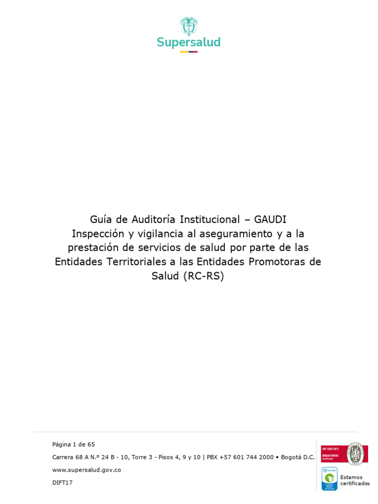 Guía de Auditoría Institucional GAUDI | PDF | Auditoría | Contralor