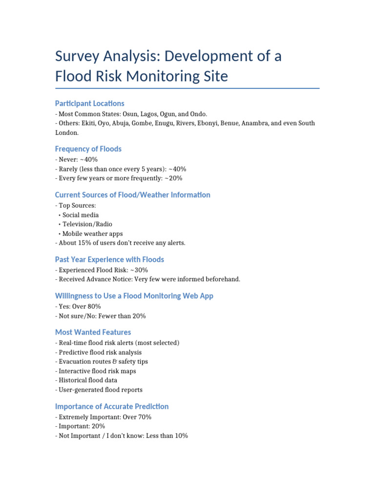 Flood Risk Survey Analysis | PDF