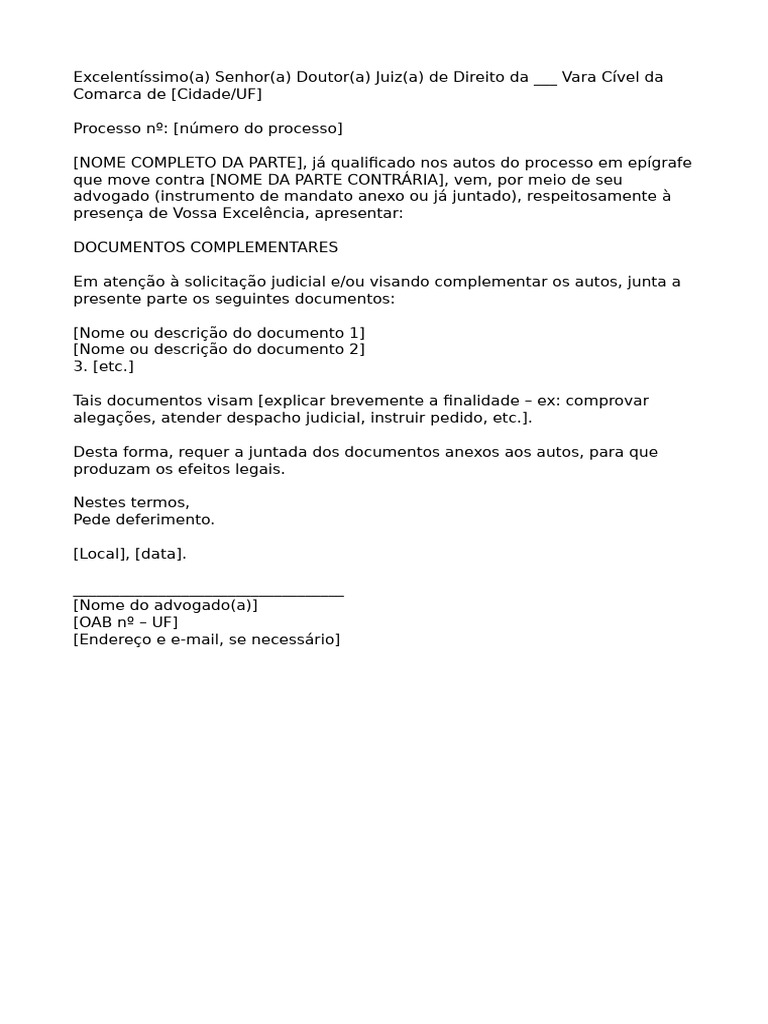 Juntada de Documentos Complementares | PDF