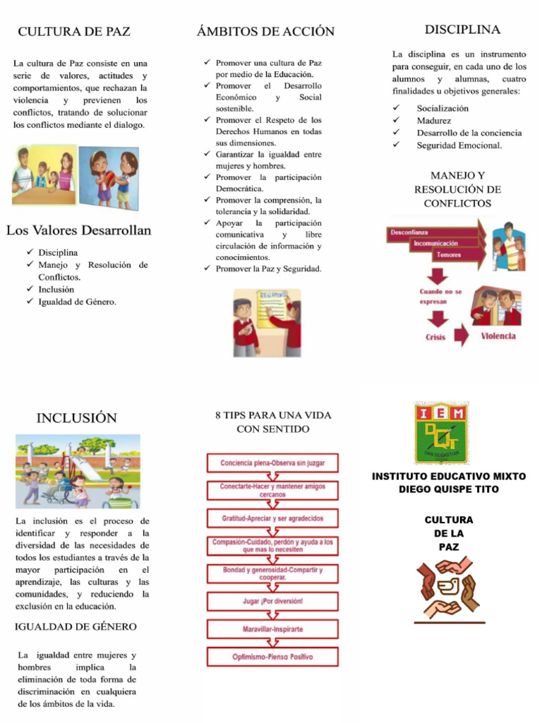 Cultura de la Paz en Educación 1° B | PDF