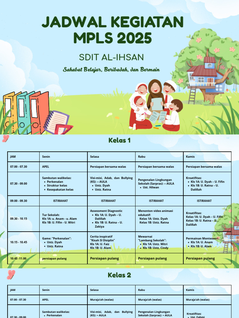 Jadwal MPLS SDIT Al-Ihsan 2025 | PDF