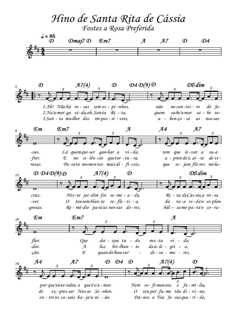 Hino de Santa Rita de Cássia | PDF