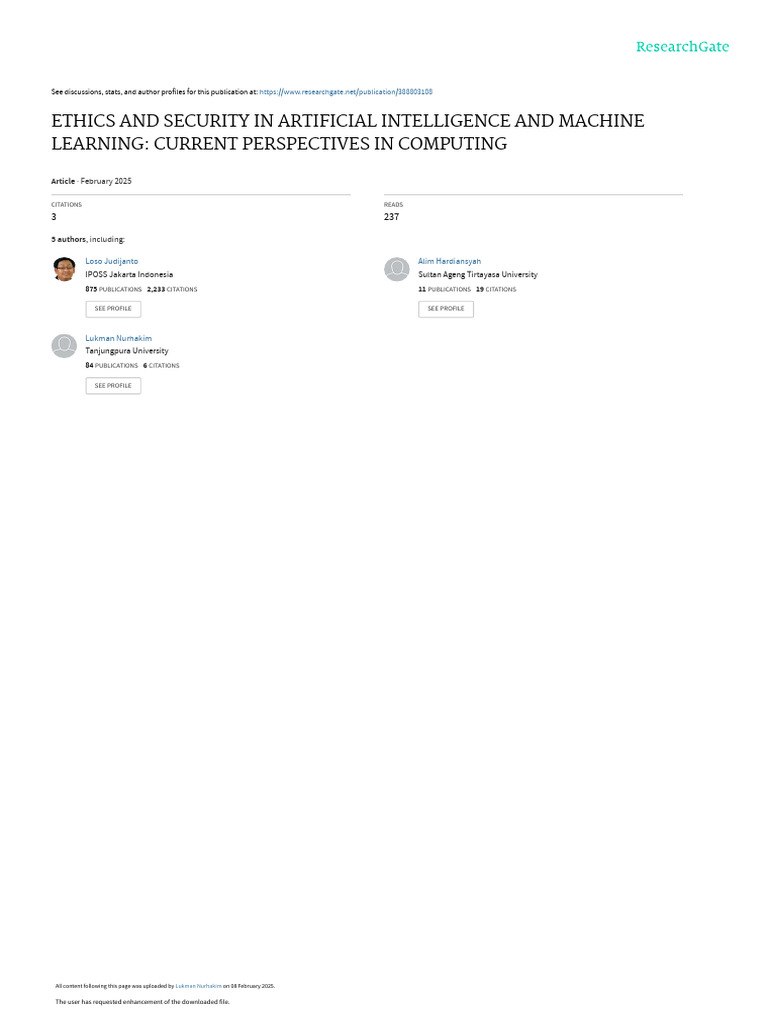 Ethics and Security in Artificial Intelligence and Machine Learning ...