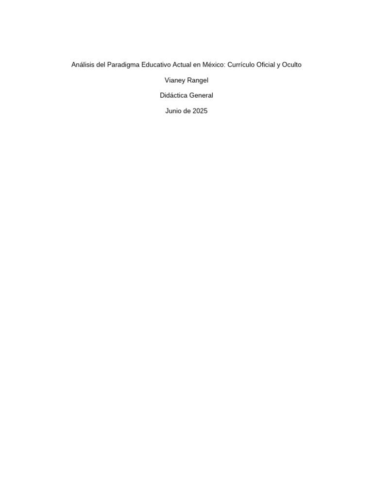 Análisis del Currículo Educativo en México | PDF | Plan de estudios ...