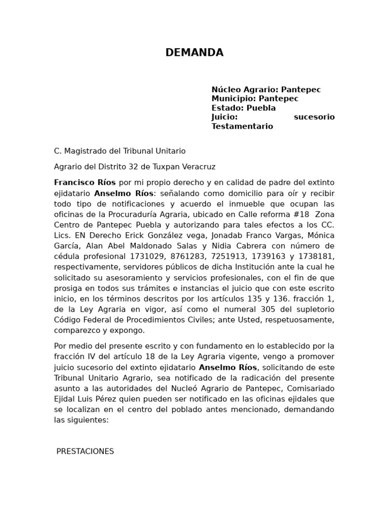 Proemio de Demanda | PDF