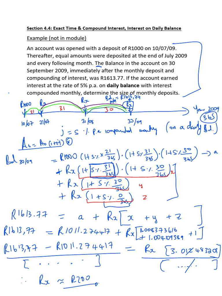 Section 4.4 Extra Example On Daily Bal. | PDF