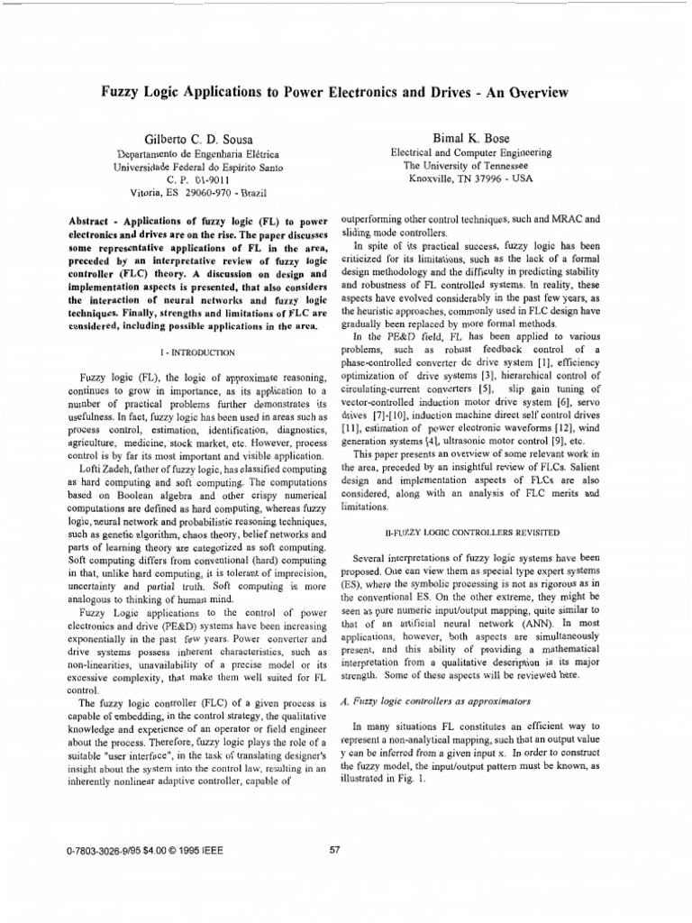 Fuzzy Logic in Power Electronics Control | PDF | Fuzzy Logic | Control ...