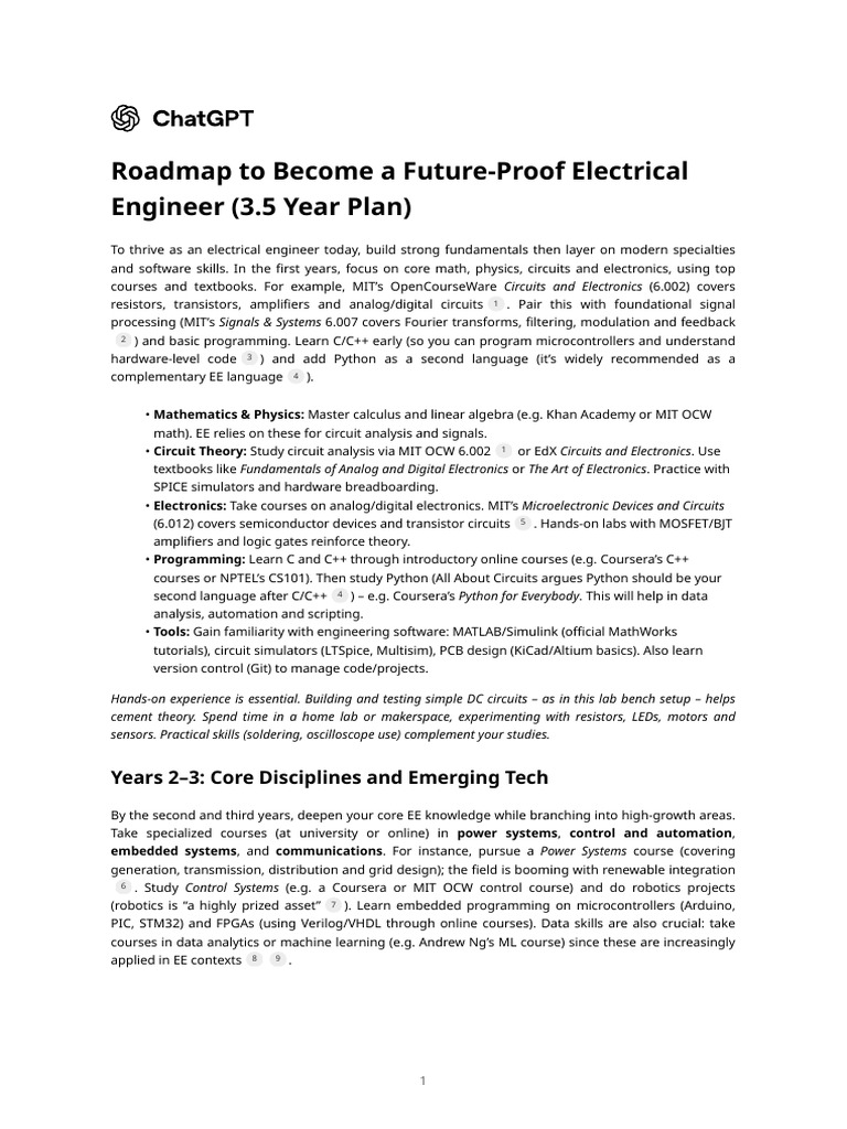 Future-Proof Electrical Engineering Roadmap | PDF | Electronics ...