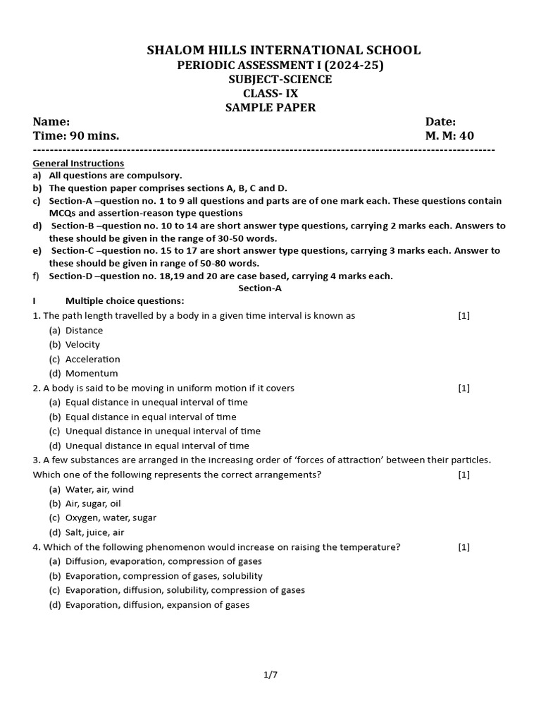 Science Sample Paper, Ch-Light, Ch-Life Proceses, Ch-Chemical Reactions ...
