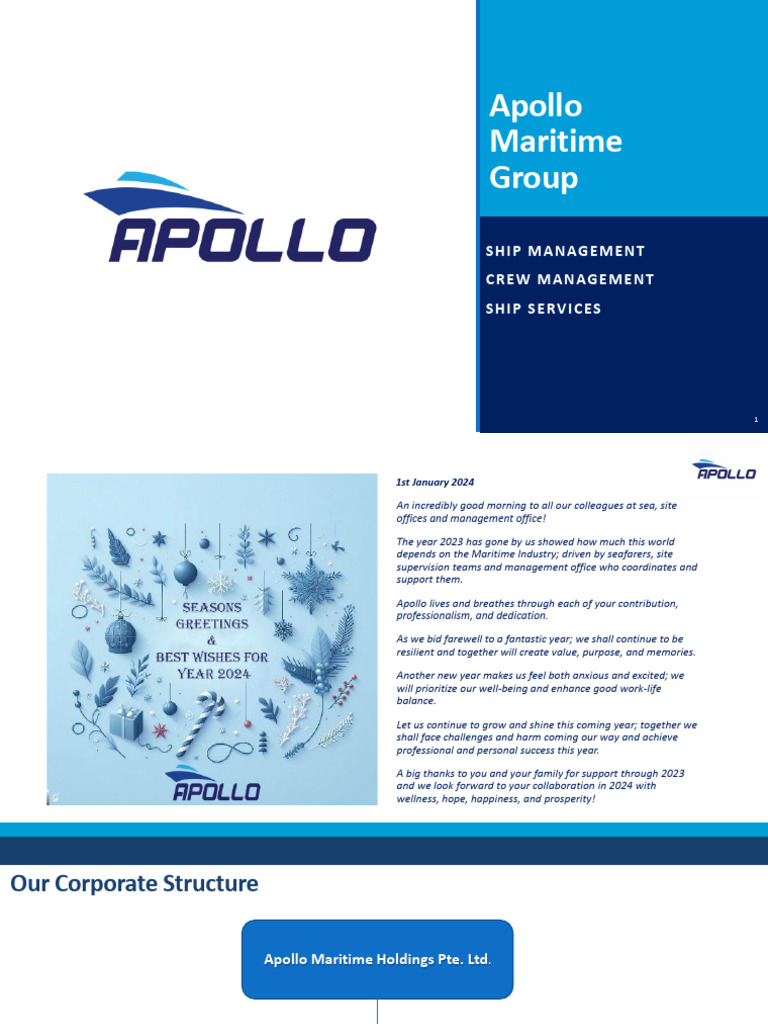 Apollo Maritime Group Overview 2024 | PDF | Shipping | Water Transport