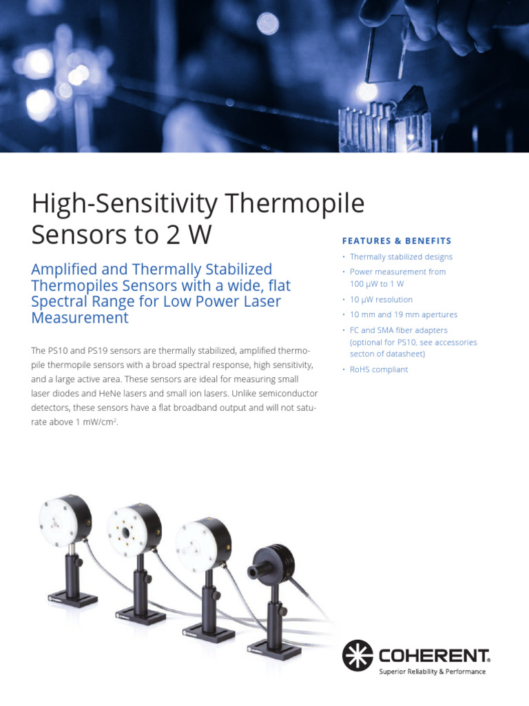 High-Sensitivity Thermopile Sensors | PDF | Laser | Electronics