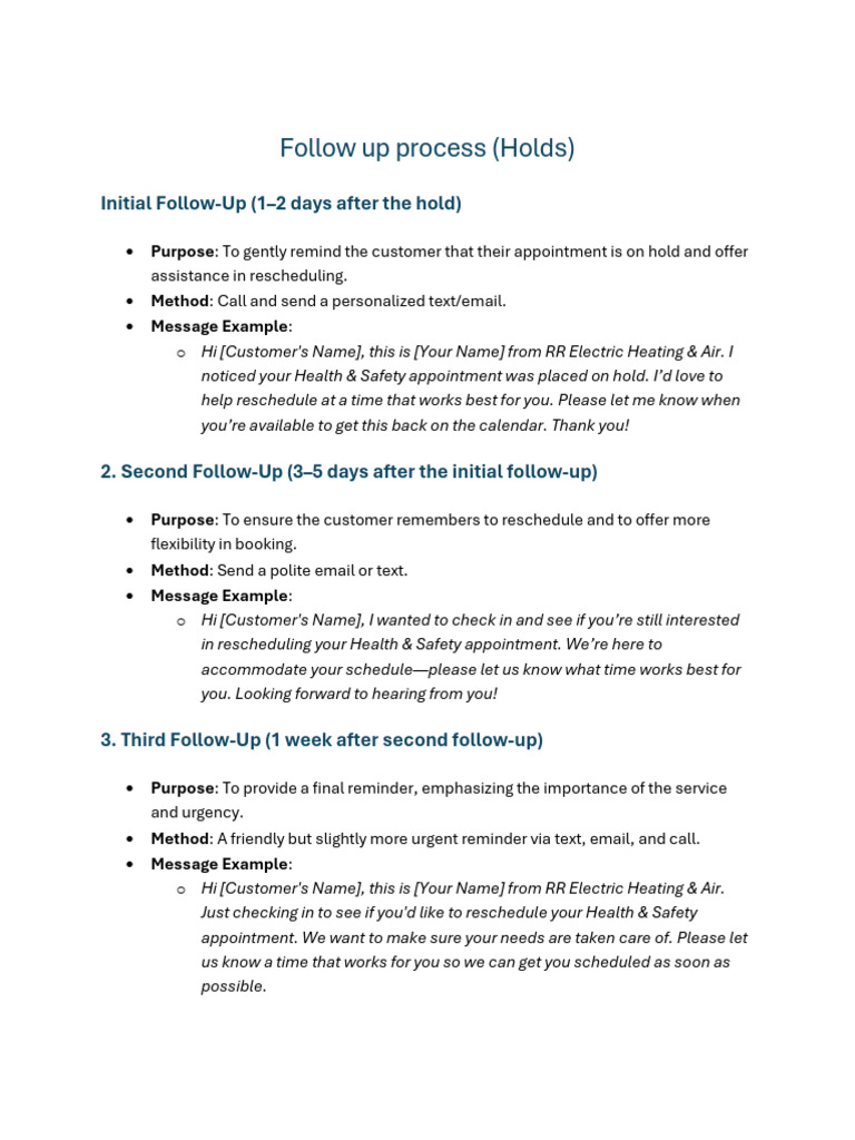 Final Step in Hold Process | PDF