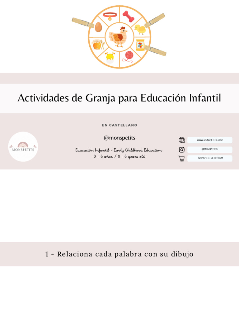 ESP Actividades Granja Ed Infantil by Monspetits Compressed | PDF ...