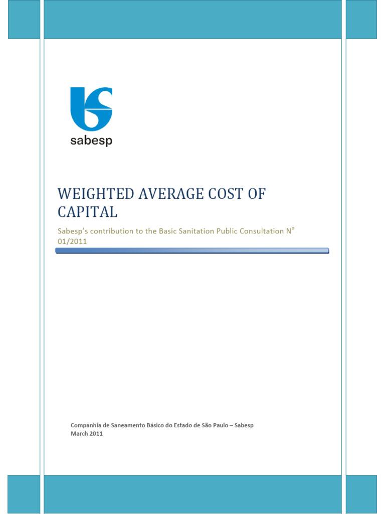 Sabesp WACC Calculation Methodology | PDF | Cost Of Capital | Beta ...