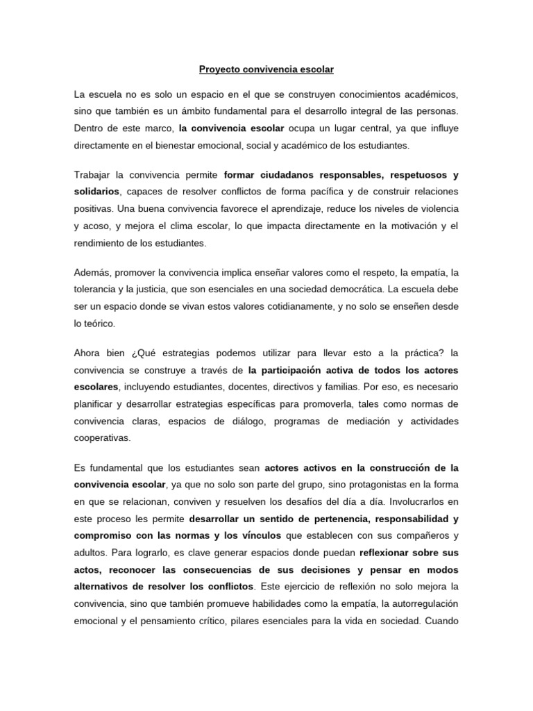 Estrategias para la Convivencia Escolar | PDF | Enseñando | Escuelas