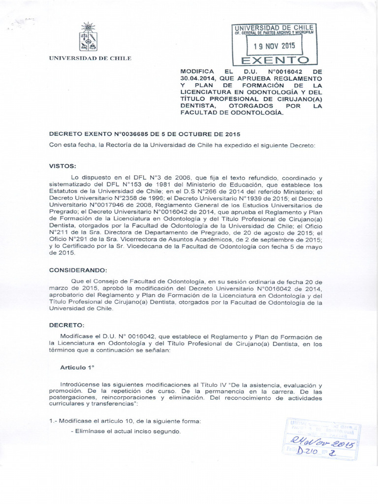 2015.10.05 Decreto Exento 0036685 | PDF