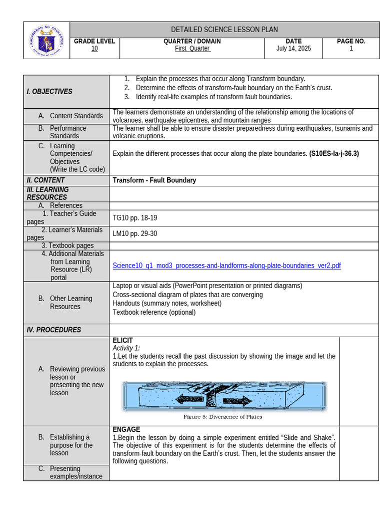Transform Fault Boundary Lesson Plan | PDF | Earthquakes | Plate Tectonics