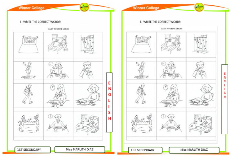 1ero Sec Daily Routine | PDF