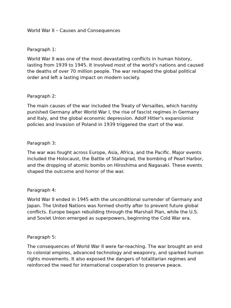 World War II - Causes and Consequences | PDF
